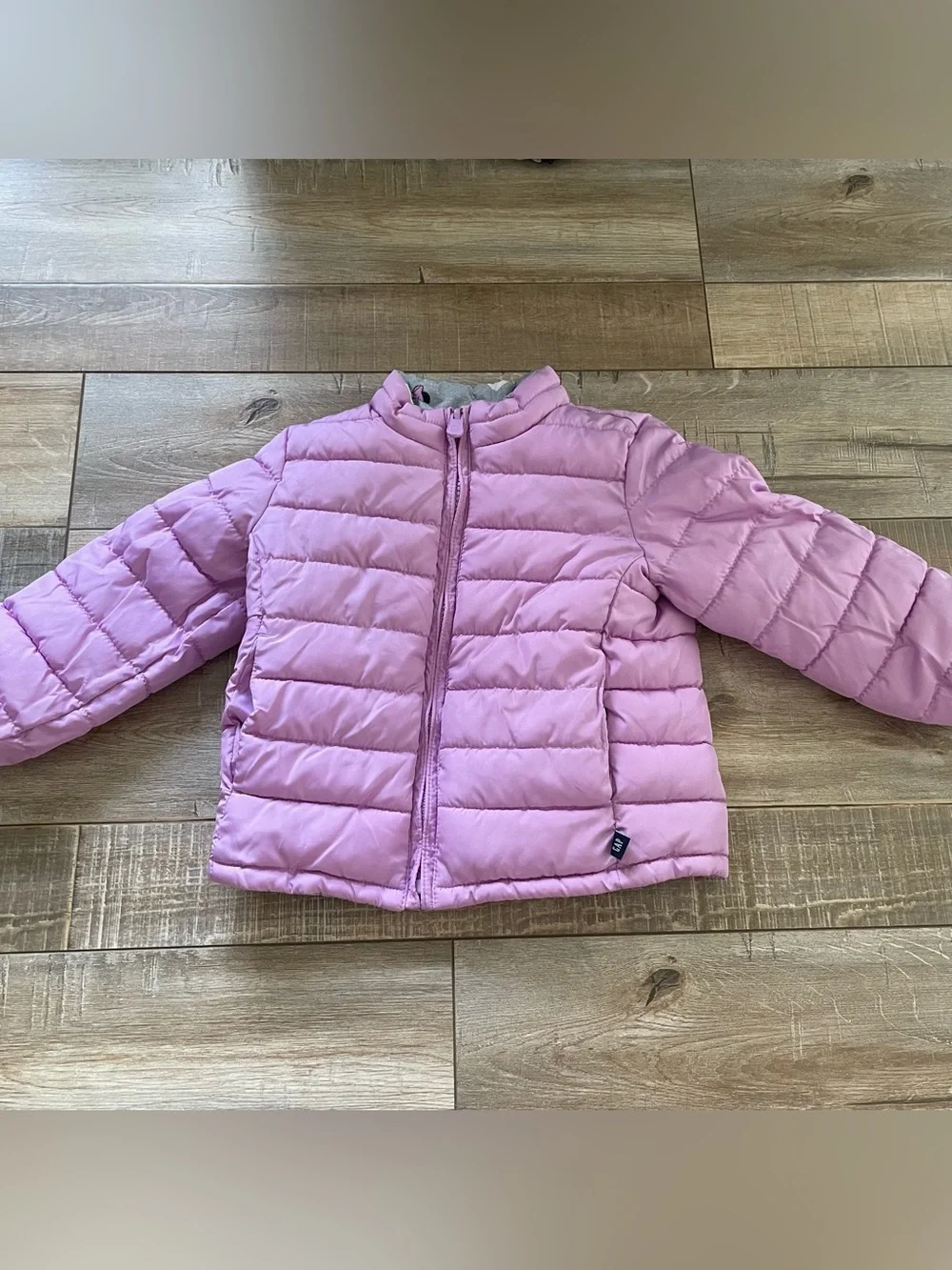 Baby Gap Disney Minnie Mouse Reversible Puffer Jacket 18-24M Pink Gray